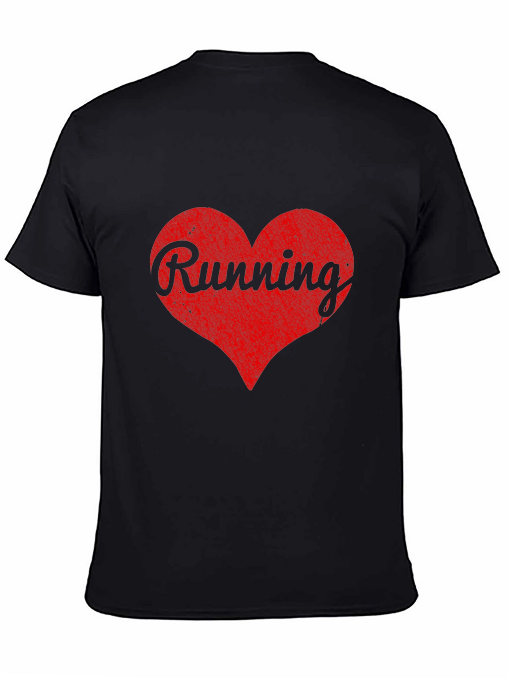 Running Heart Graphic Black T-Shirt