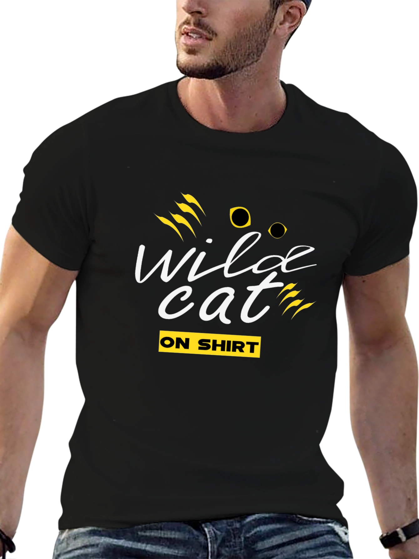 Wildcat Graphic Tee - Black Crew Neck T-Shirt