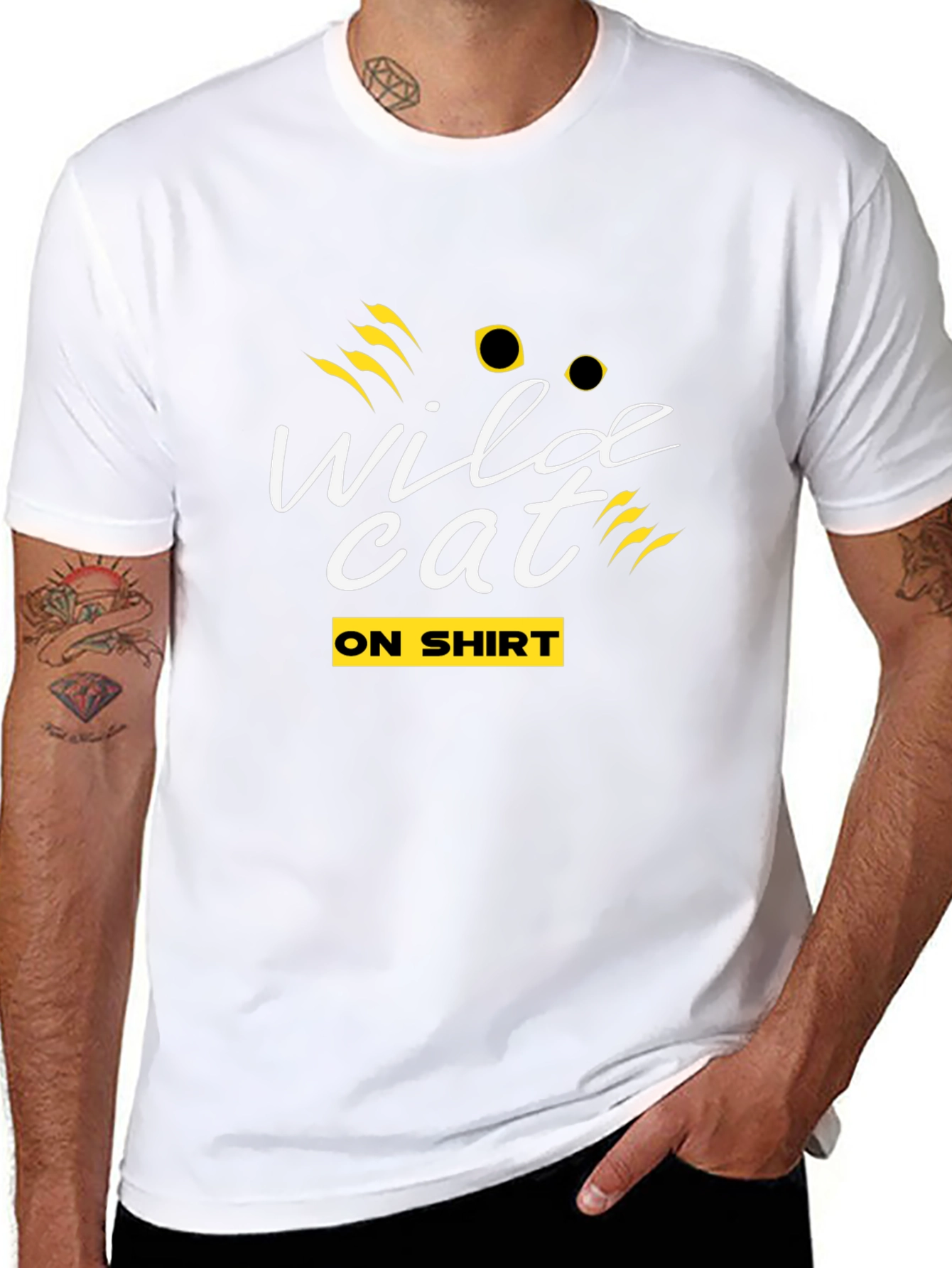 Wildcat Graphic Tee - Black Crew Neck T-Shirt