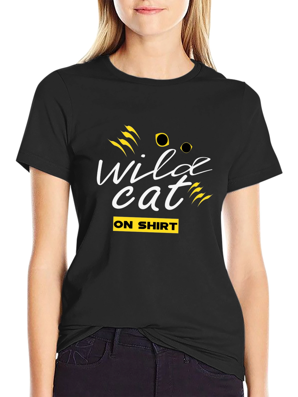 Wildcat Graphic Tee - Black Crew Neck T-Shirt