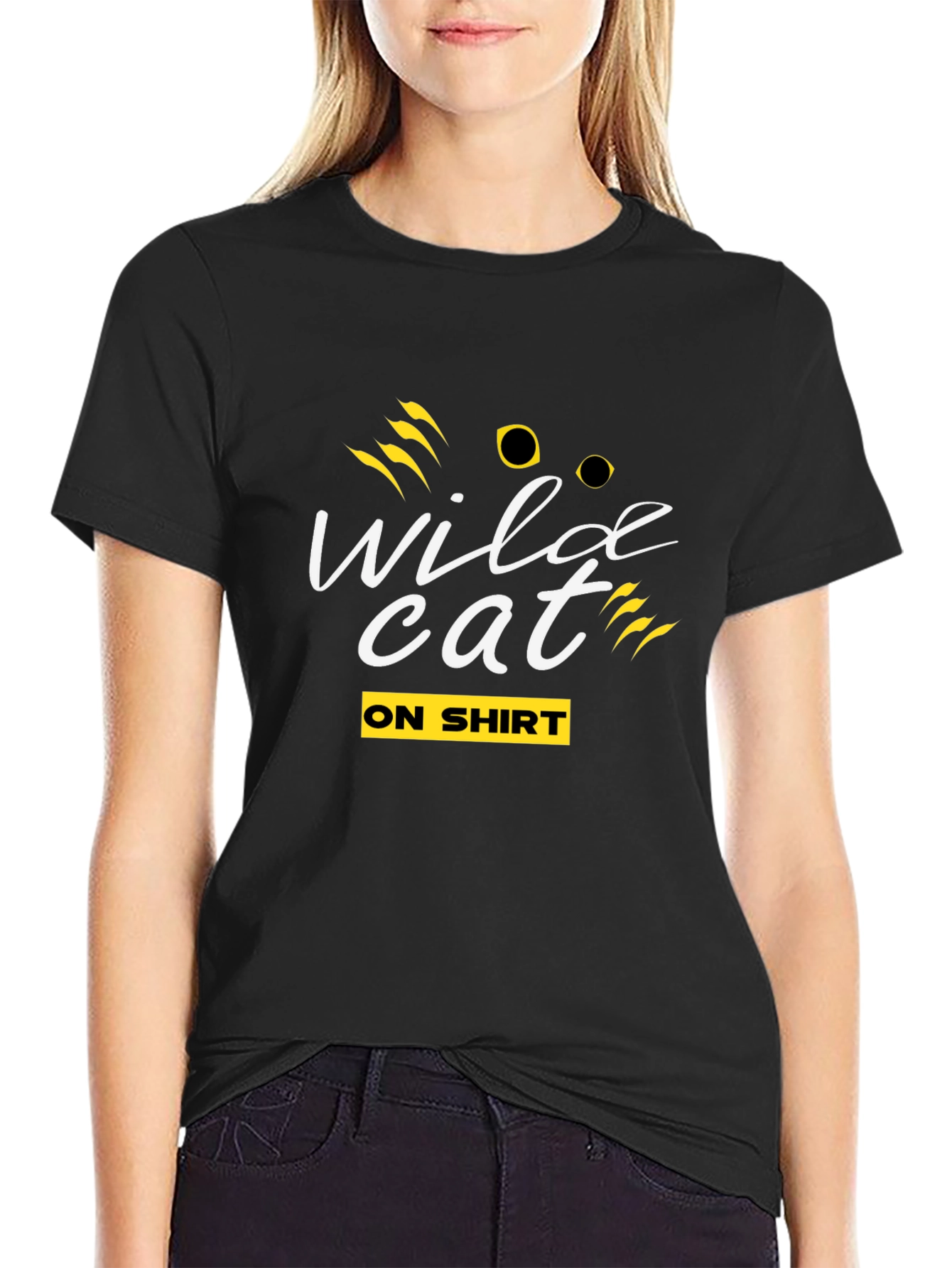 Wildcat Graphic Tee - Black Crew Neck T-Shirt