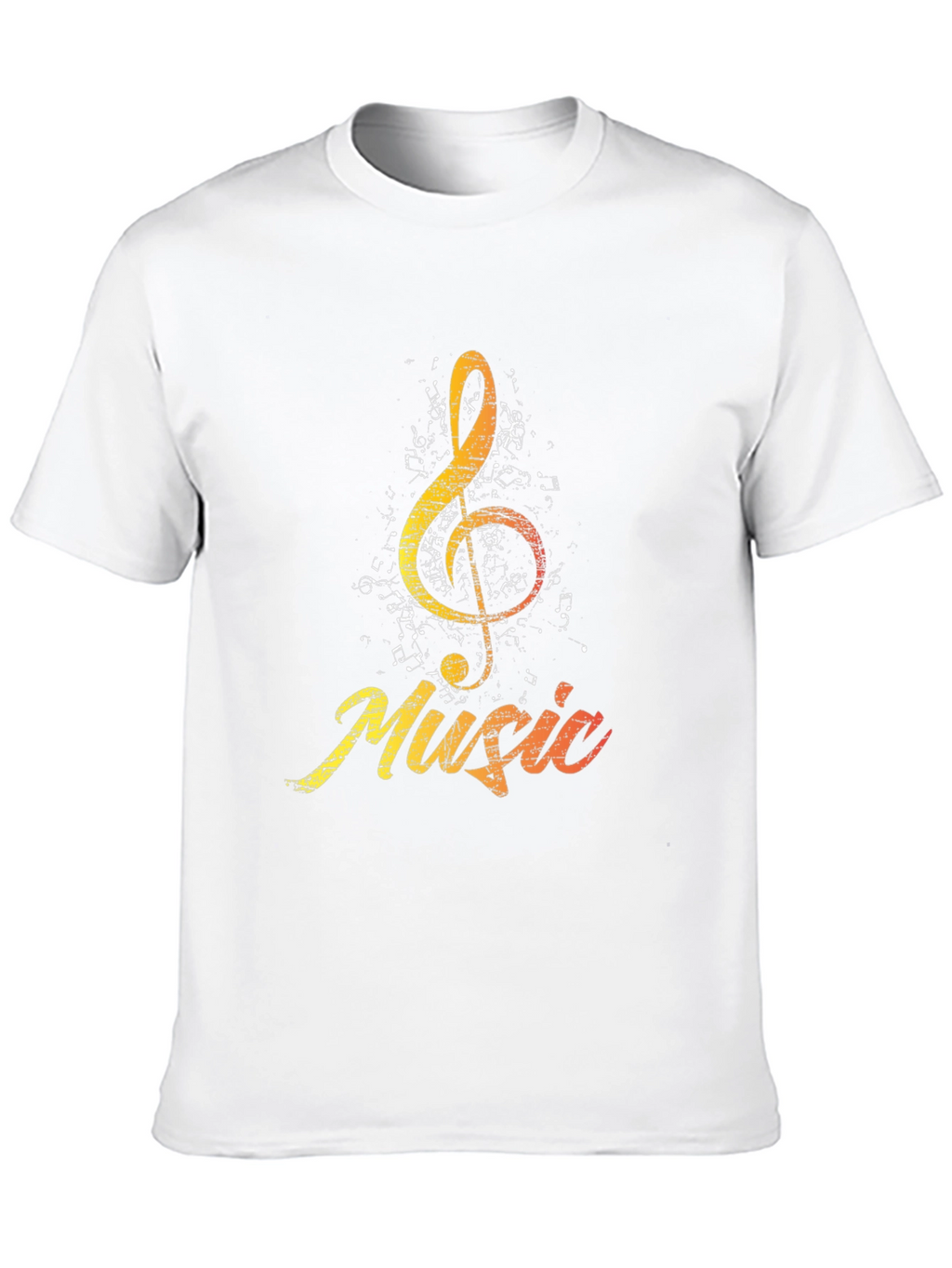 Music Treble Clef Graphic Tee - Black Cotton Shirt