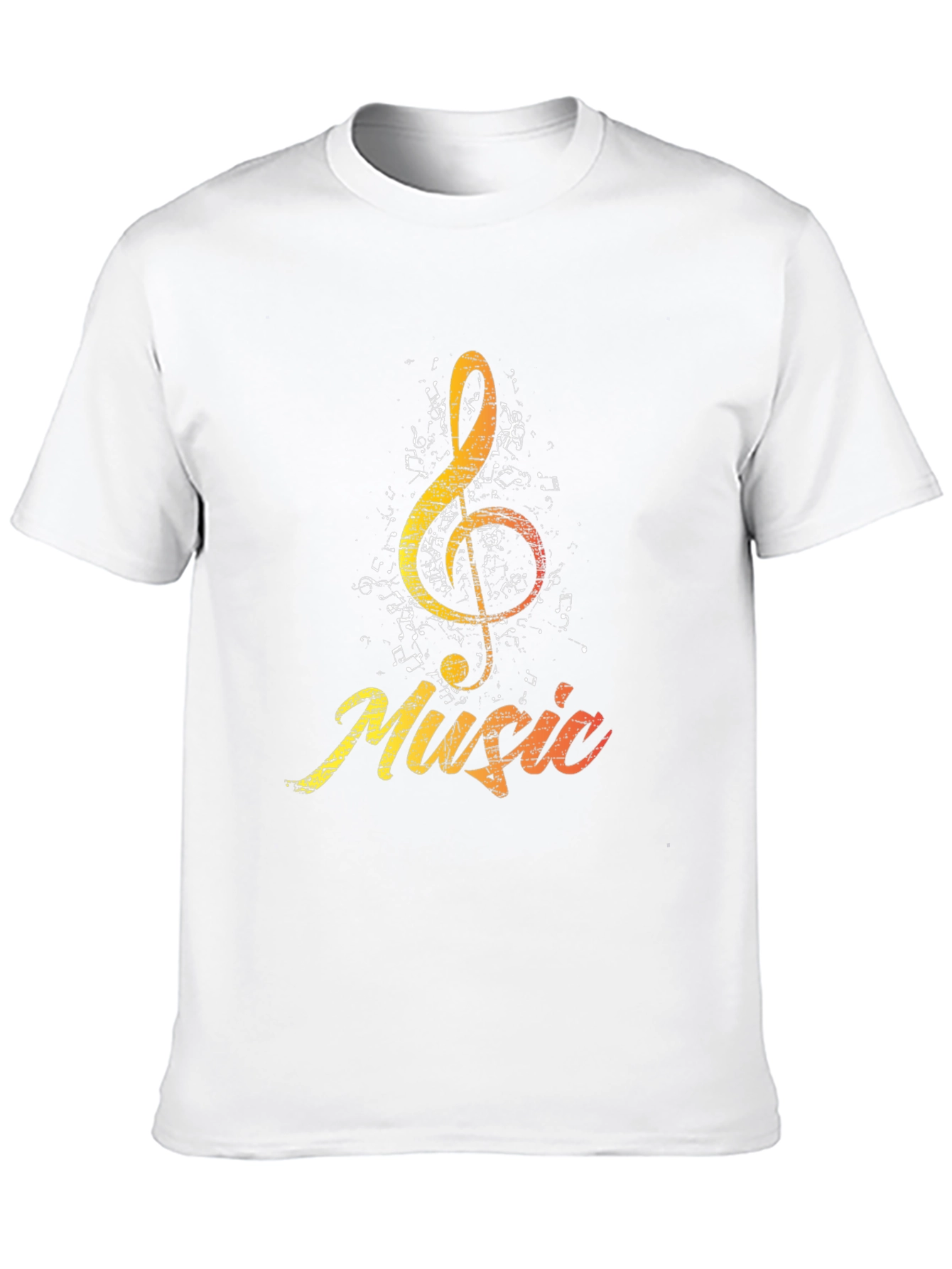 Music Treble Clef Graphic Tee - Black Cotton Shirt