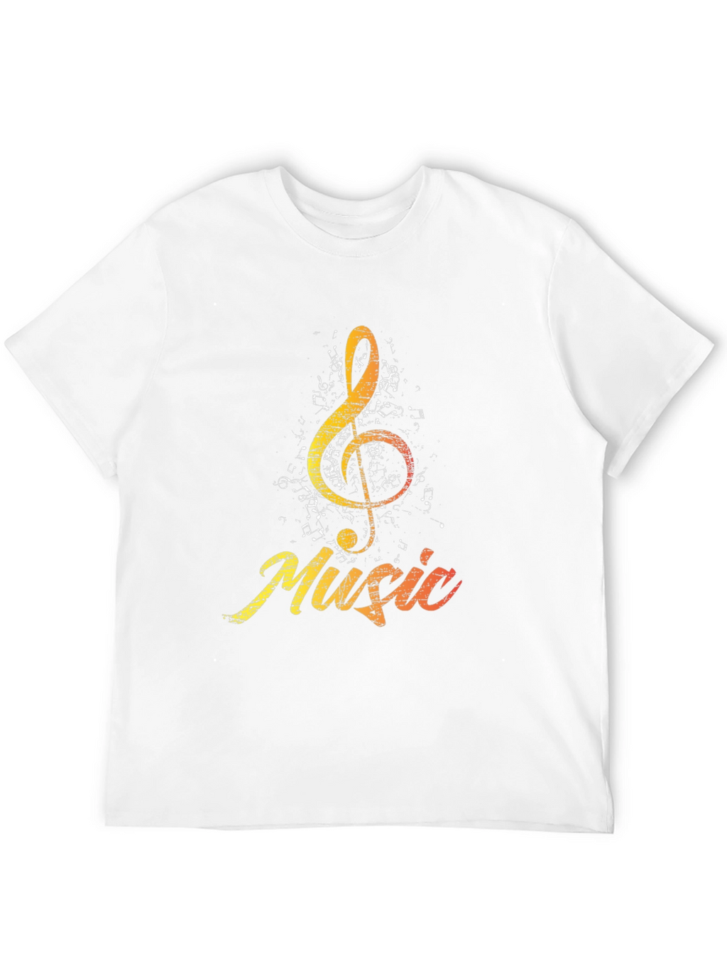 Music Treble Clef Graphic Tee - Black Cotton Shirt