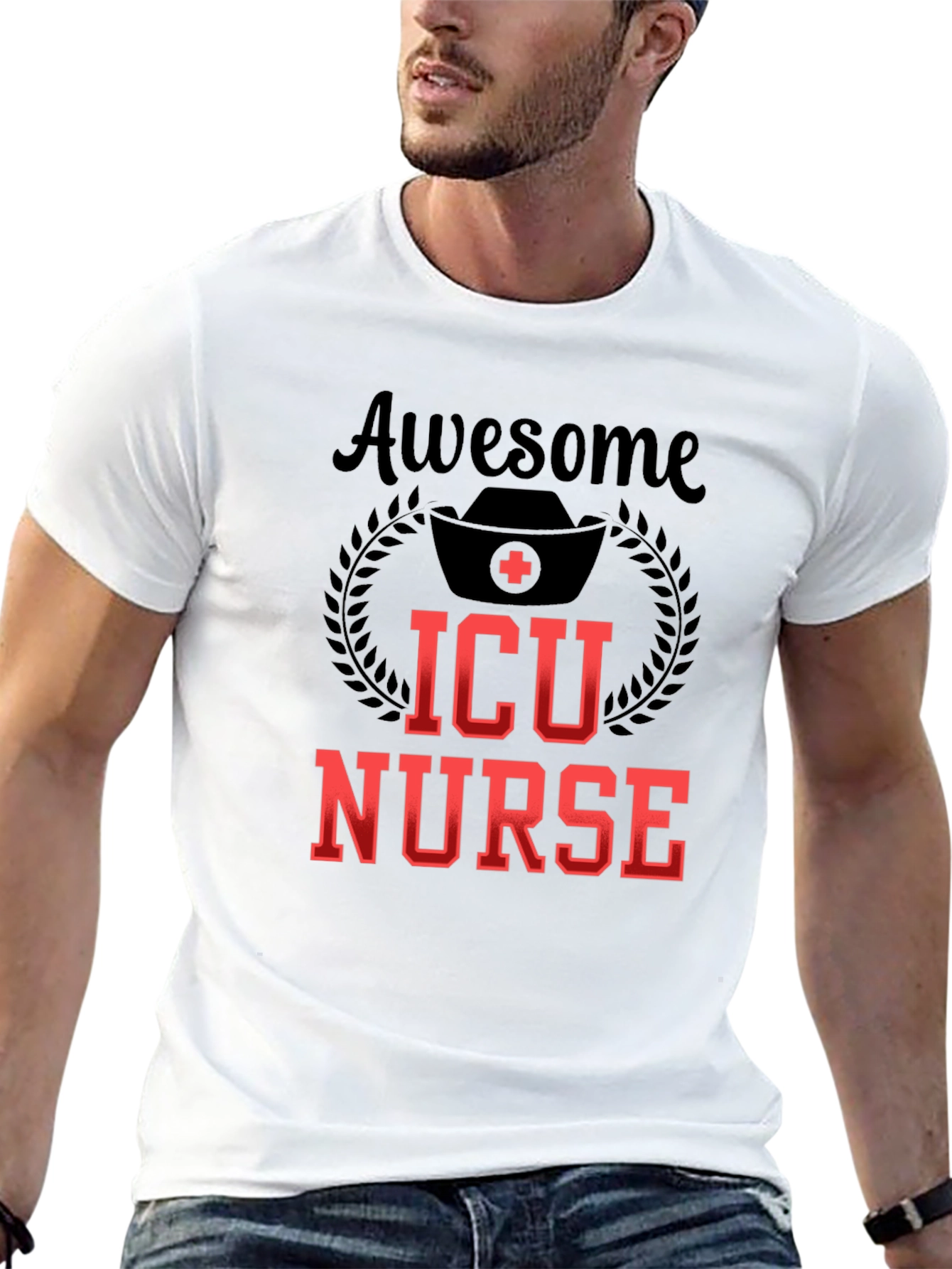 Awesome ICU Nurse Graphic Tee - Black