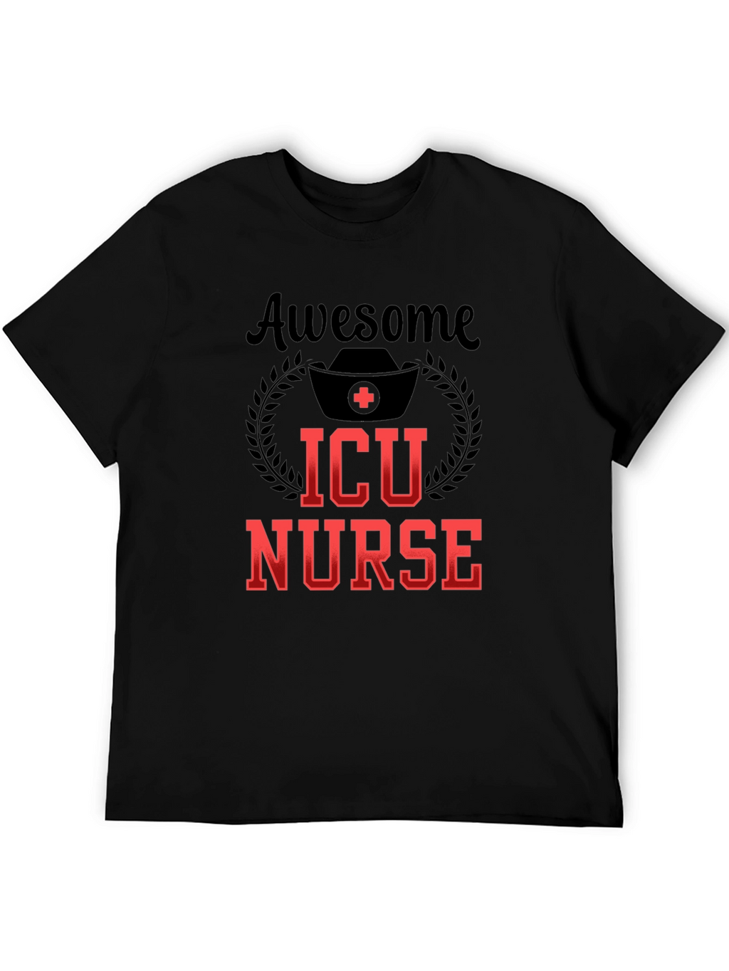 Awesome ICU Nurse Graphic Tee - Black