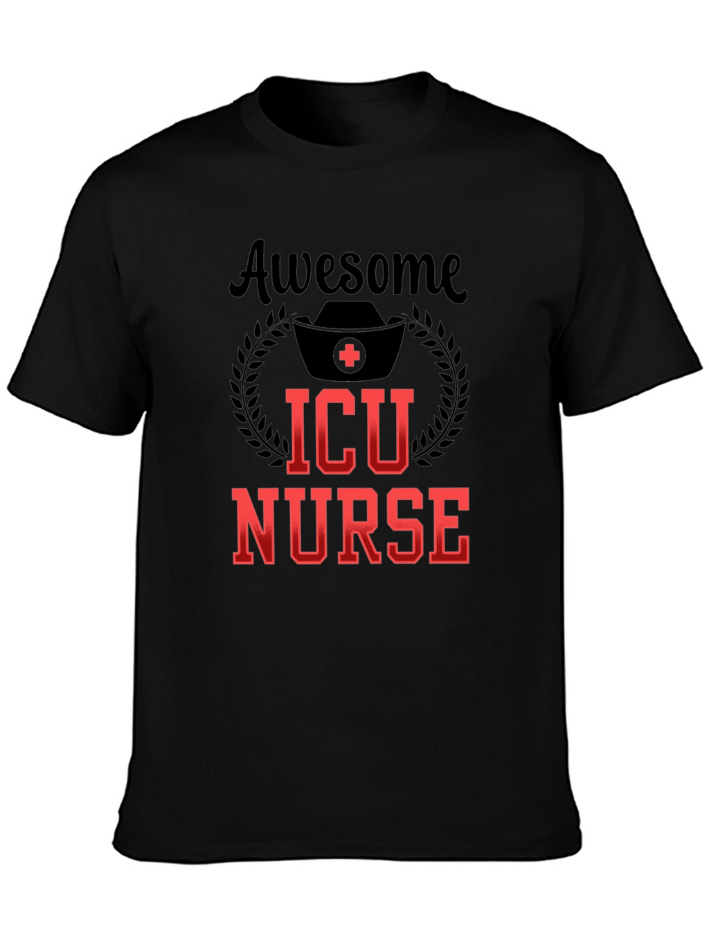 Awesome ICU Nurse Graphic Tee - Black