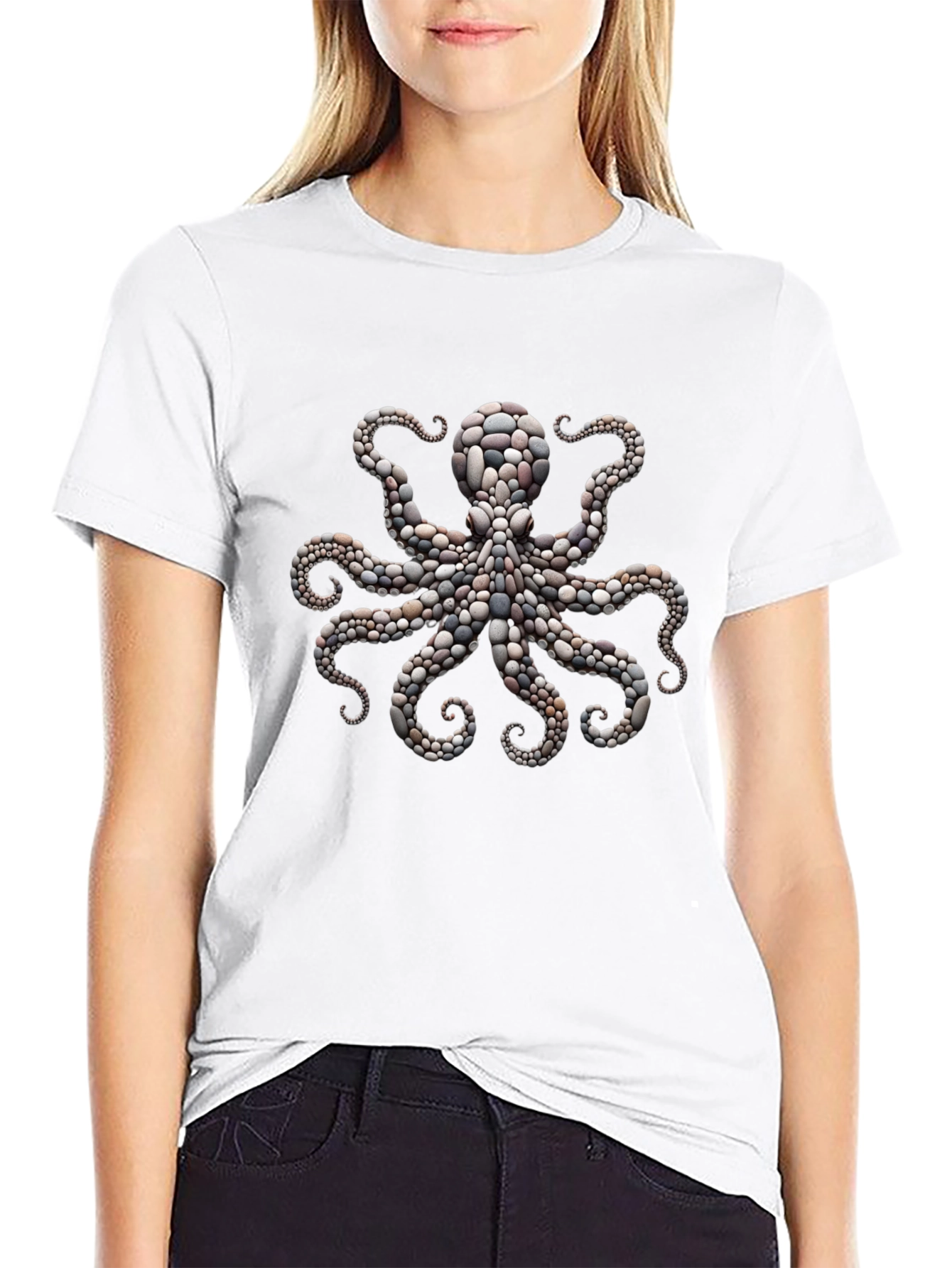 Octopus Stone Art Graphic Tee - Premium Comfort