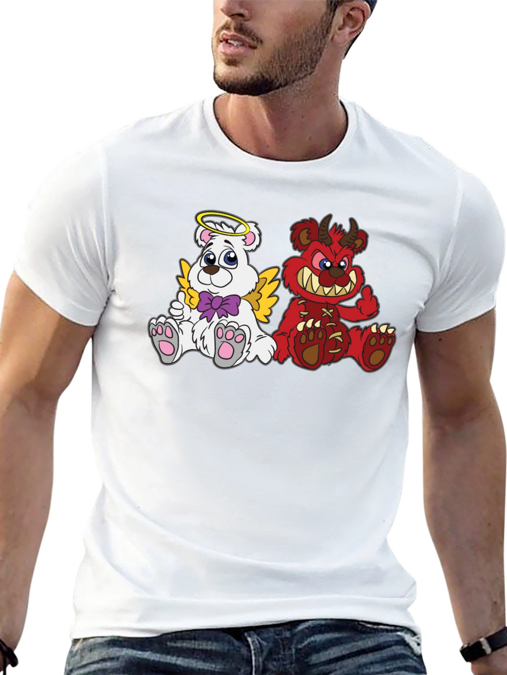 Angel & Devil Bear Graphic Tee