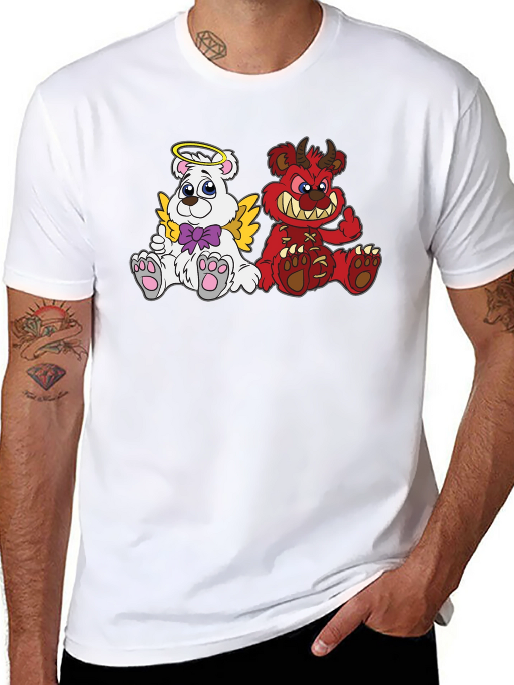 Angel & Devil Bear Graphic Tee