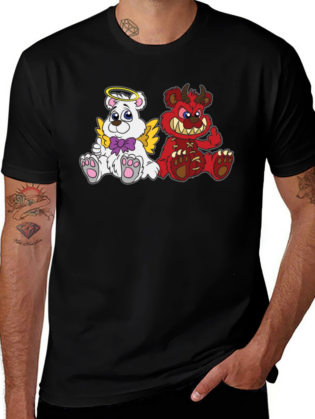 Angel & Devil Bear Graphic Tee