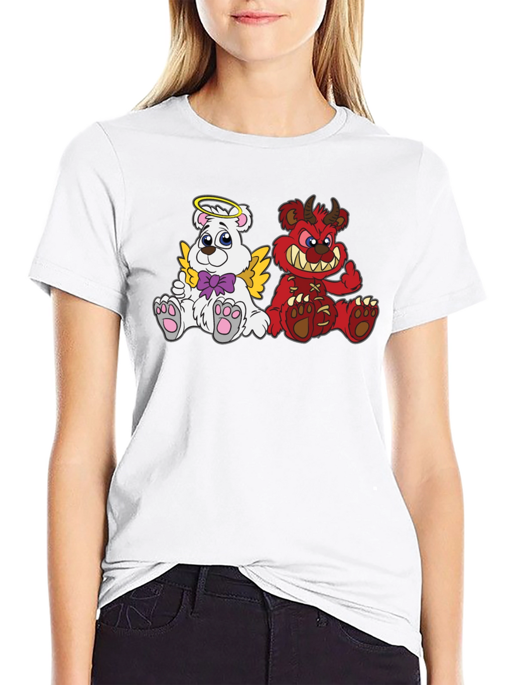 Angel & Devil Bear Graphic Tee