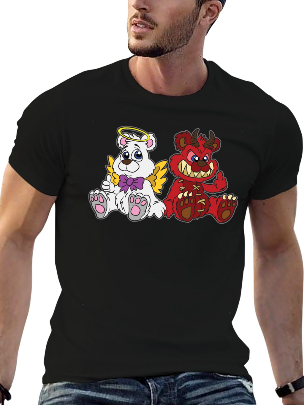Angel & Devil Bear Graphic Tee