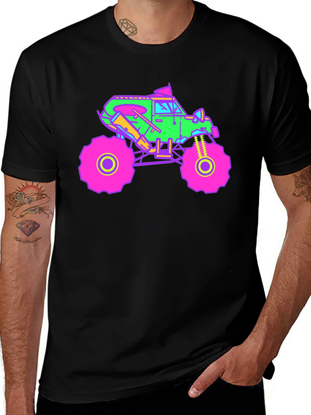 Vibrant Monster Truck Graphic T-Shirt