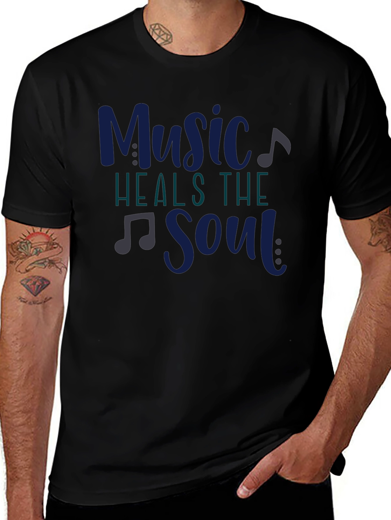 Music Heals the Soul Graphic Tee - Black