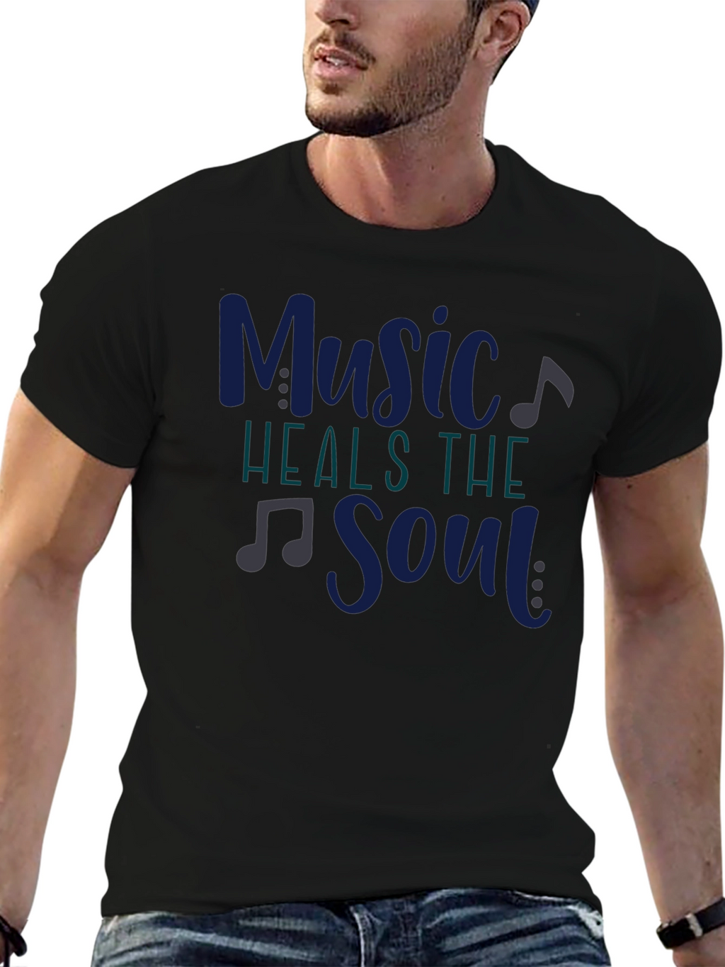 Music Heals the Soul Graphic Tee - Black