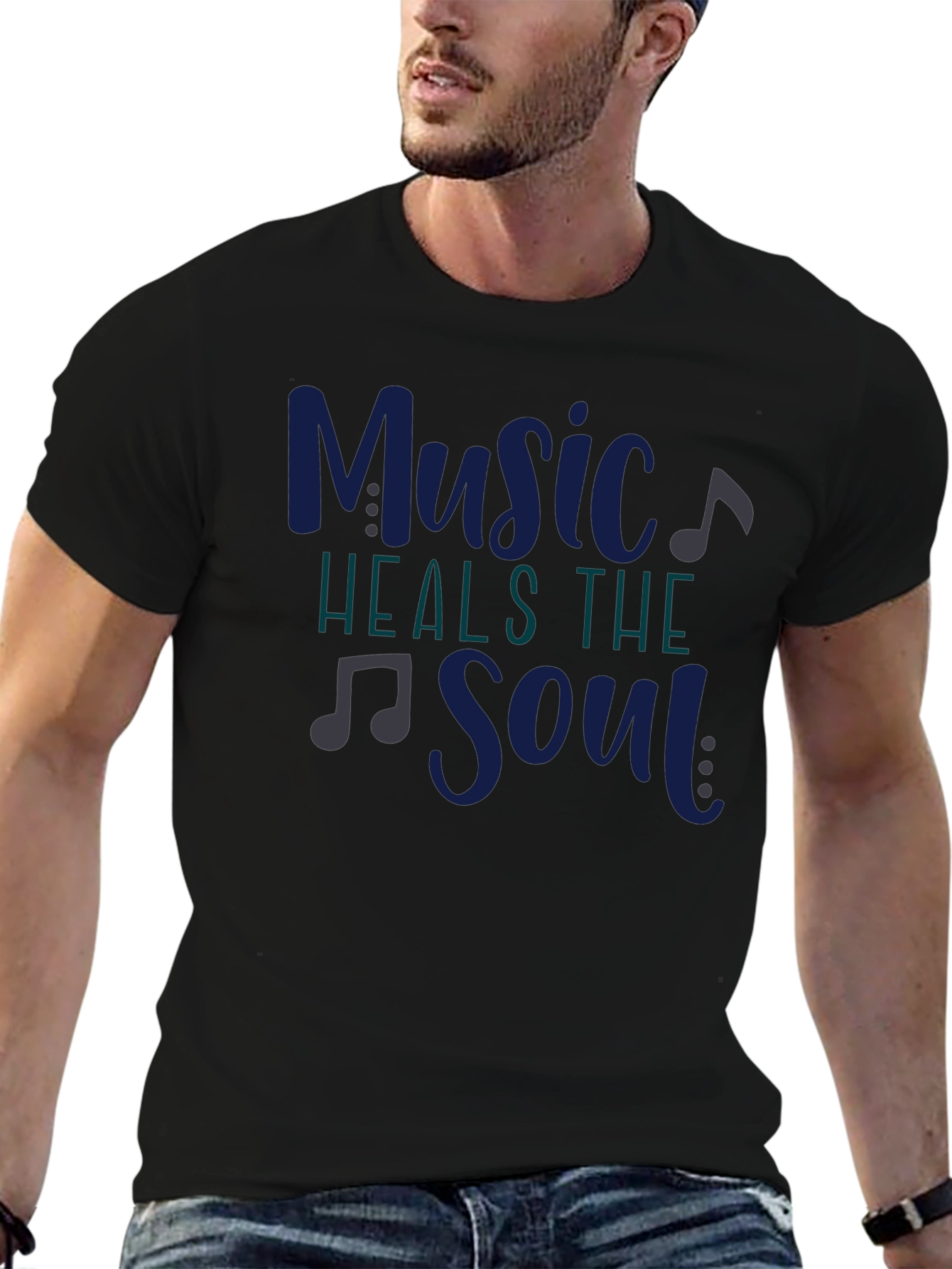 Music Heals the Soul Graphic Tee - Black