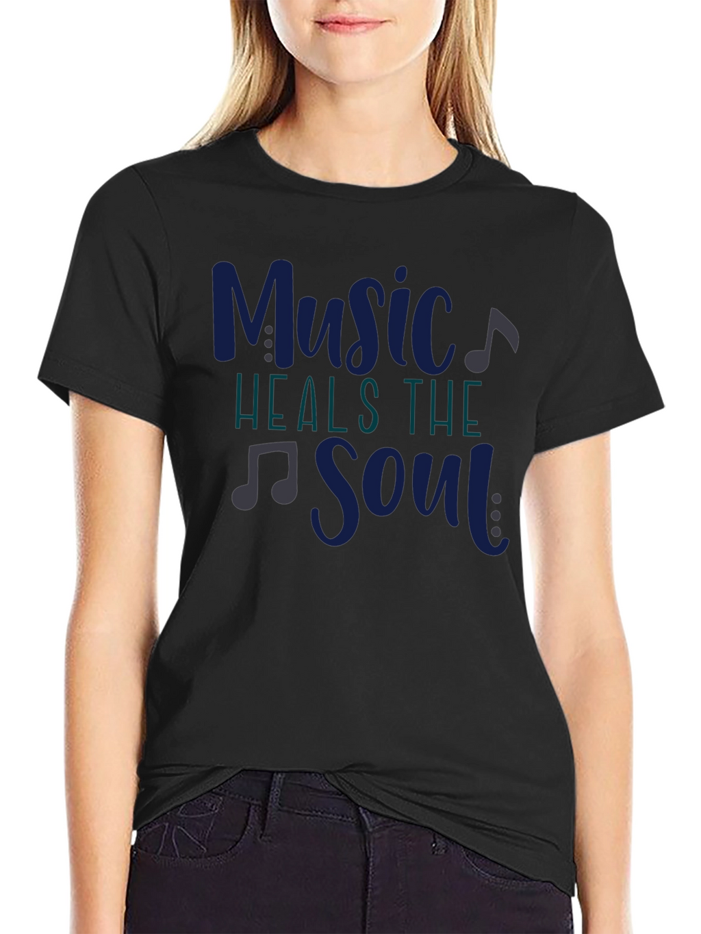 Music Heals the Soul Graphic Tee - Black