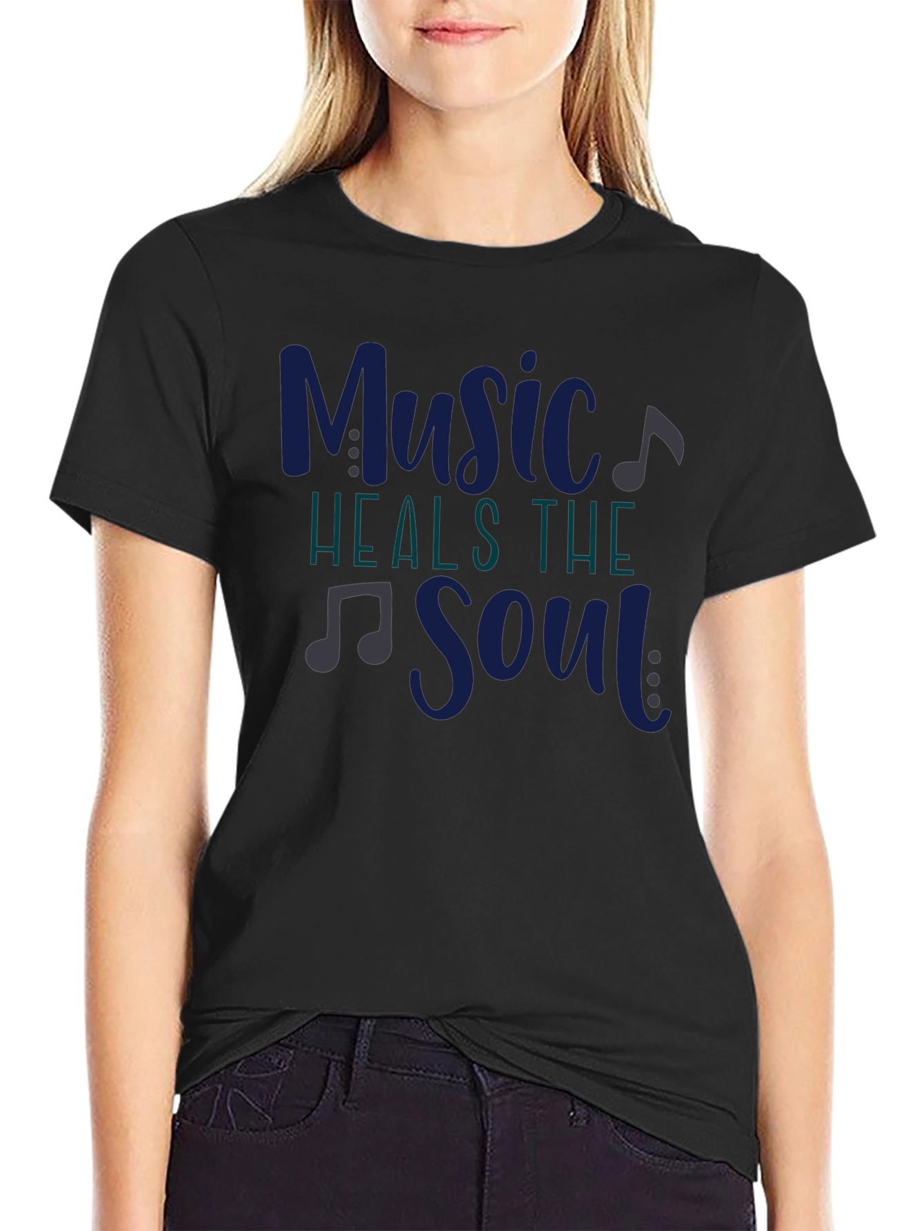 Music Heals the Soul Graphic Tee - Black