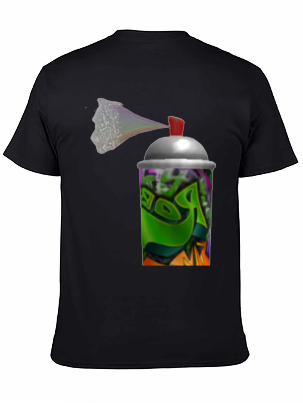 Graffiti Spray Can Graphic Black T-Shirt