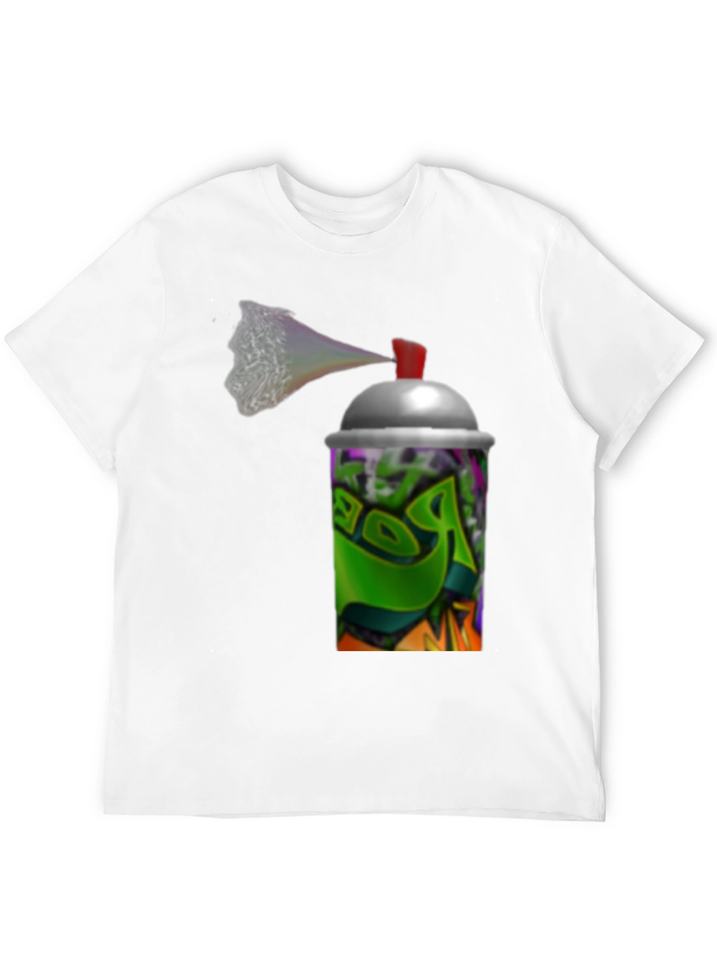 Graffiti Spray Can Graphic Black T-Shirt