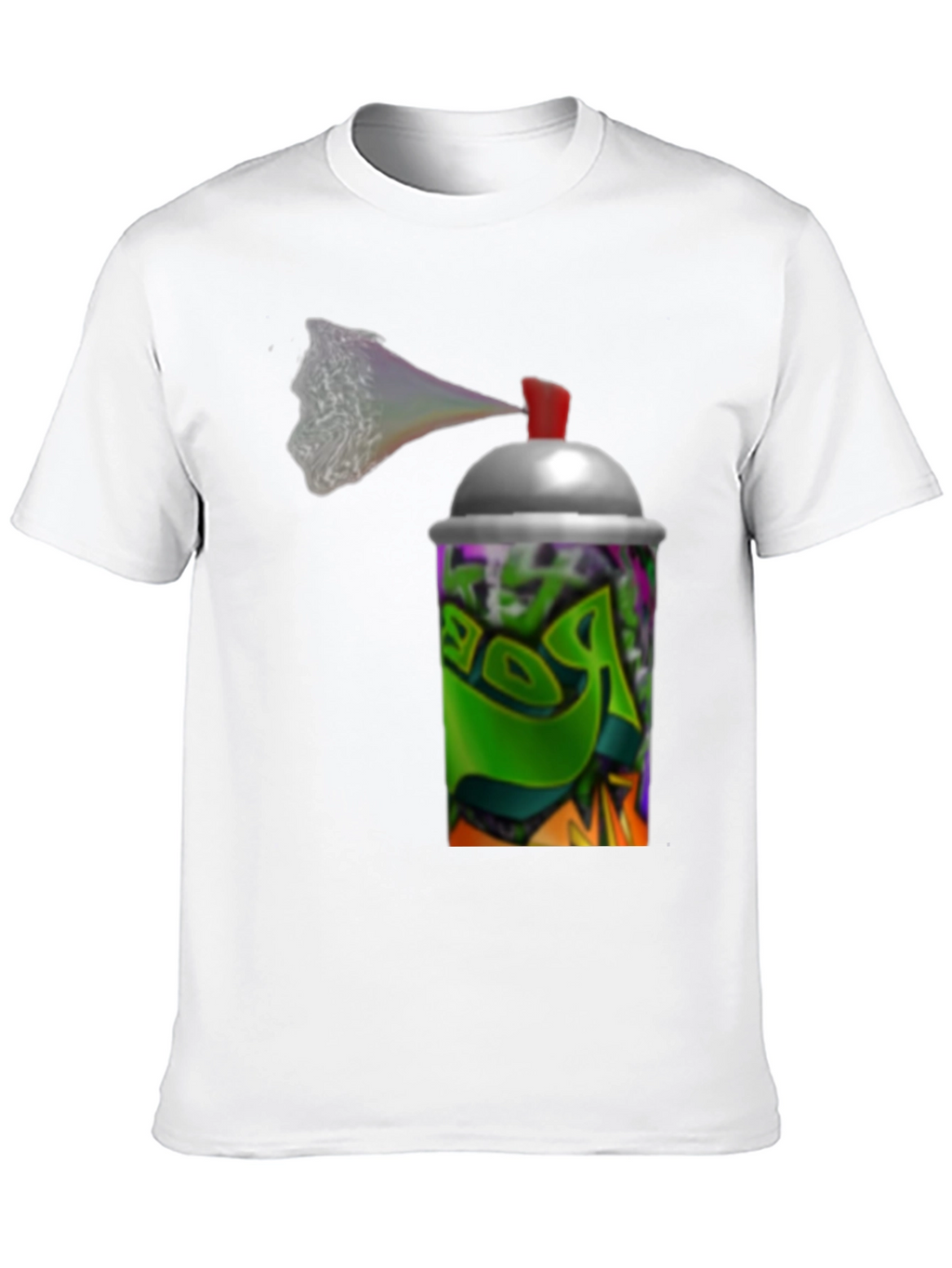 Graffiti Spray Can Graphic Black T-Shirt
