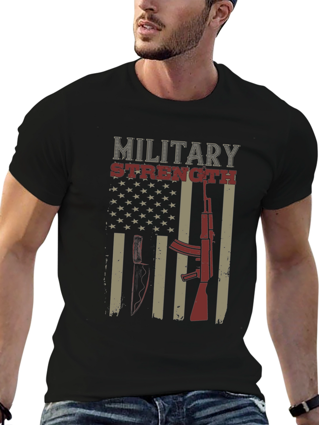 Military Strength Graphic T-Shirt