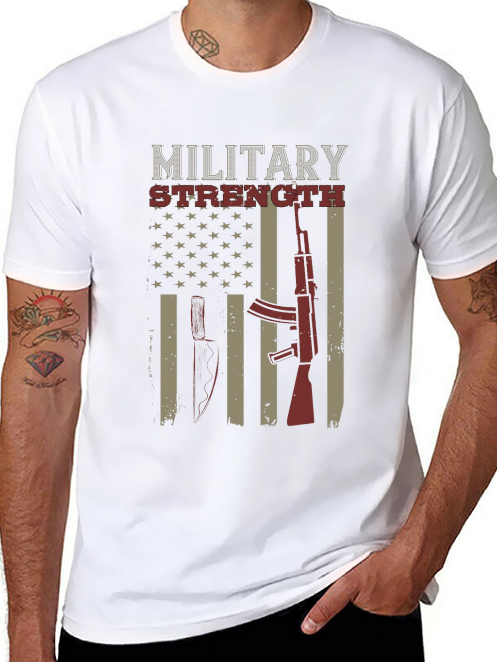 Military Strength Graphic T-Shirt