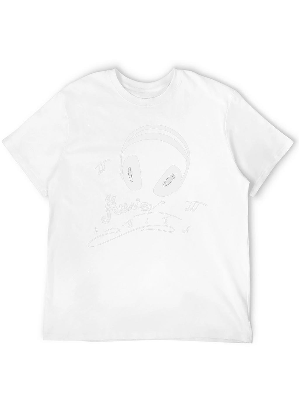Music Lovers Black T-Shirt with Headphone Design