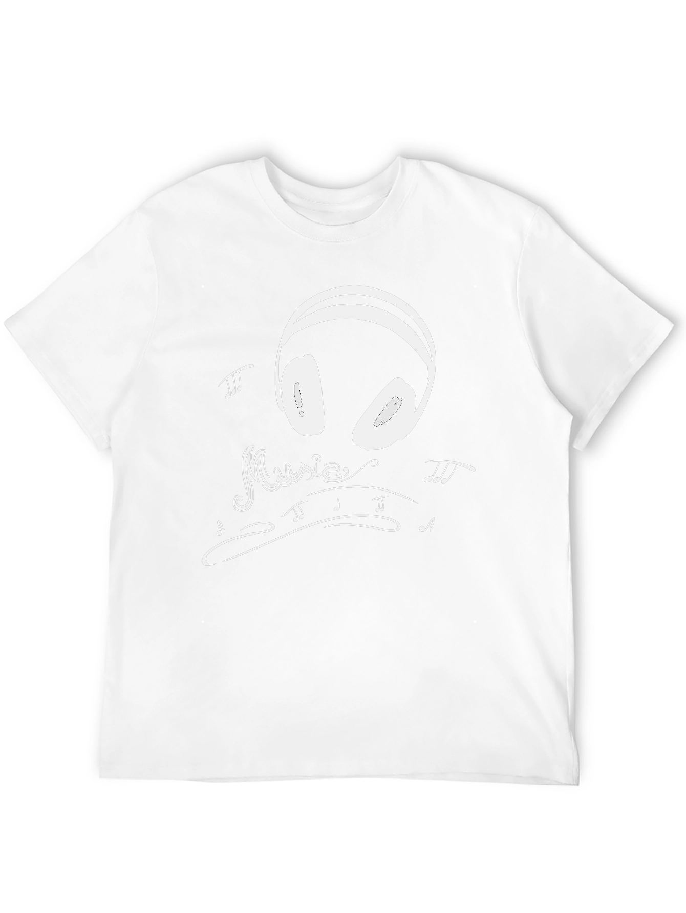 Music Lovers Black T-Shirt with Headphone Design