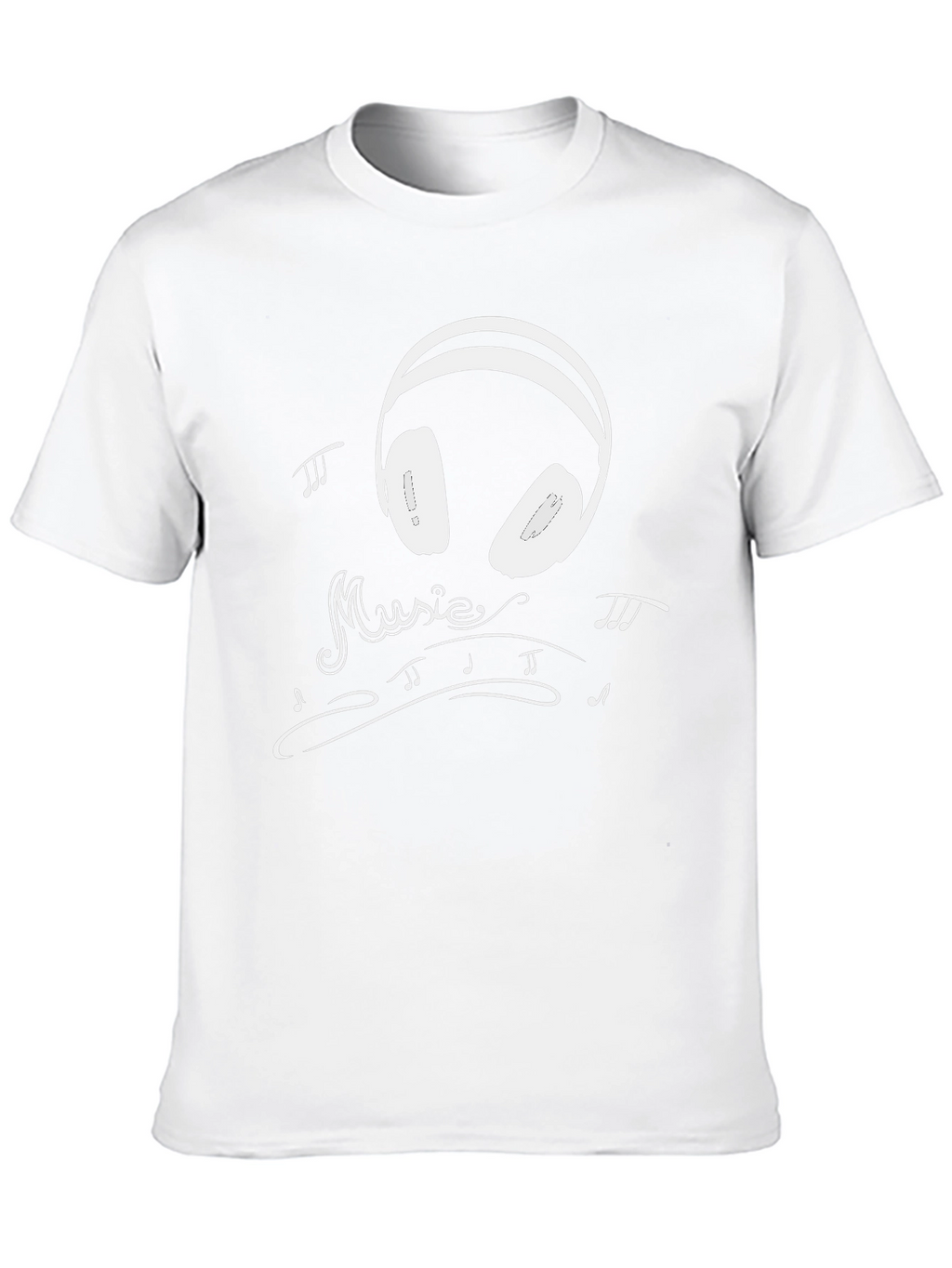 Music Lovers Black T-Shirt with Headphone Design