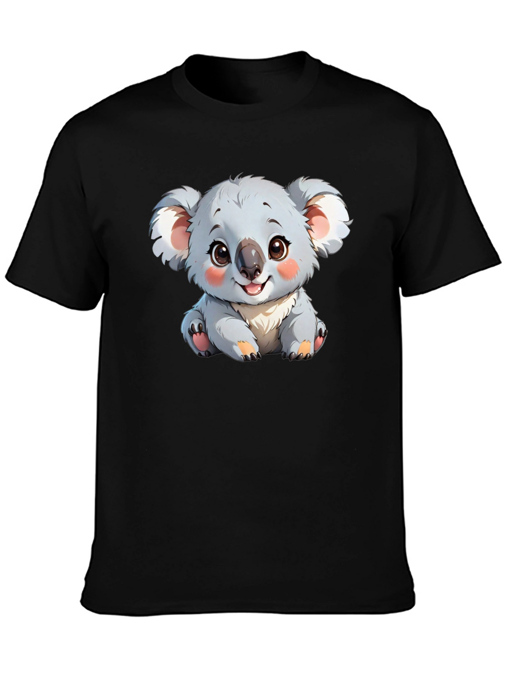 Cute Koala Bear Graphic T-Shirt - Black