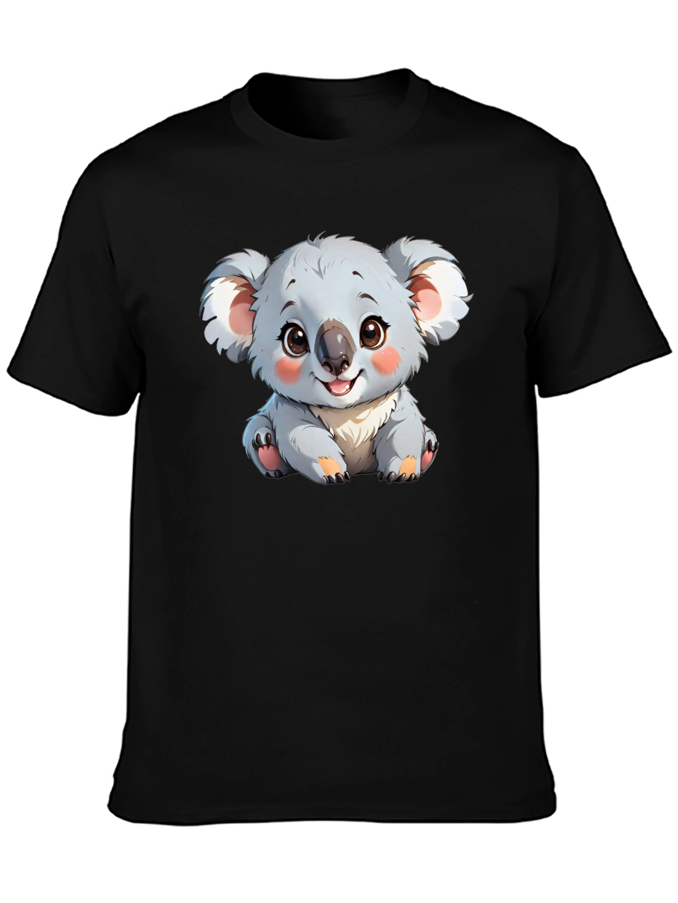 Cute Koala Bear Graphic T-Shirt - Black