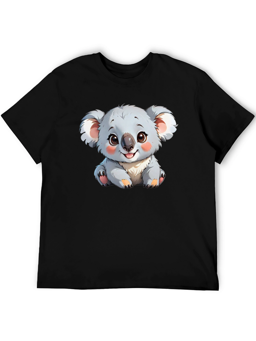 Cute Koala Bear Graphic T-Shirt - Black