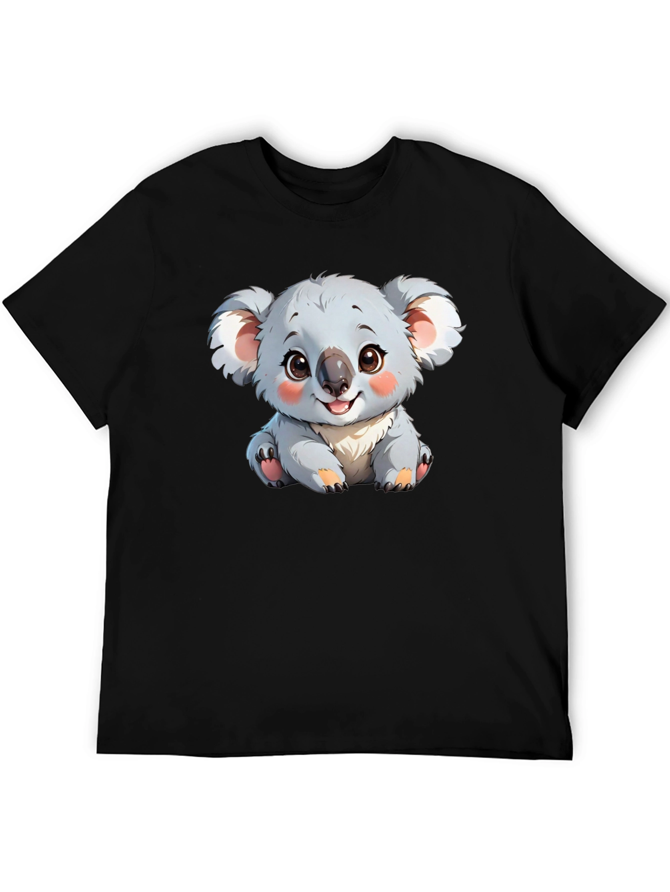 Cute Koala Bear Graphic T-Shirt - Black