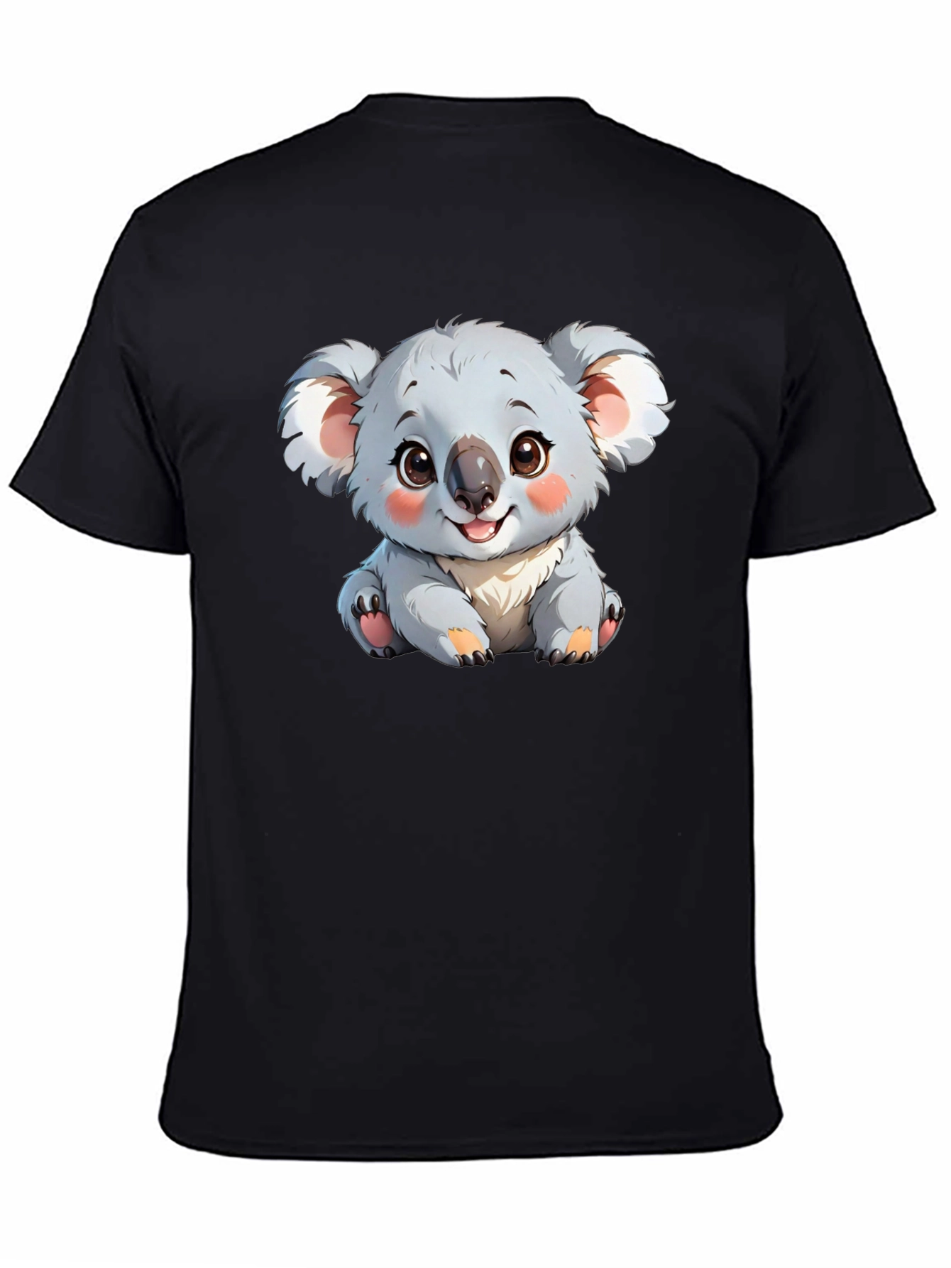Cute Koala Bear Graphic T-Shirt - Black