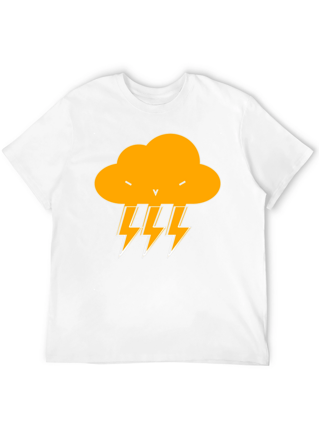 Black T-Shirt with Lightning Cloud Design