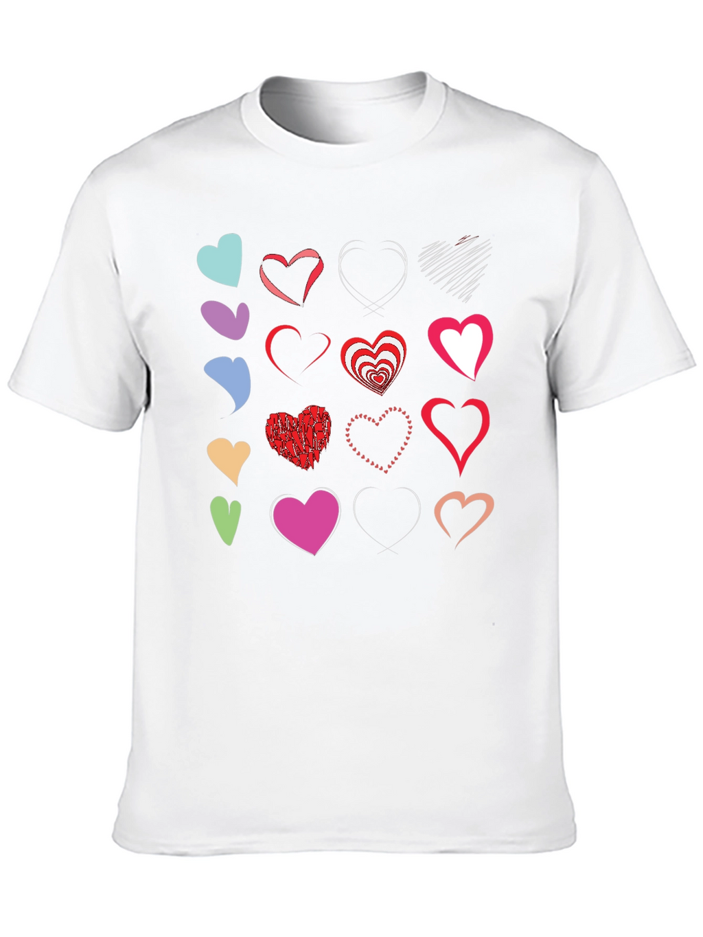 Heart Collage Black T-Shirt