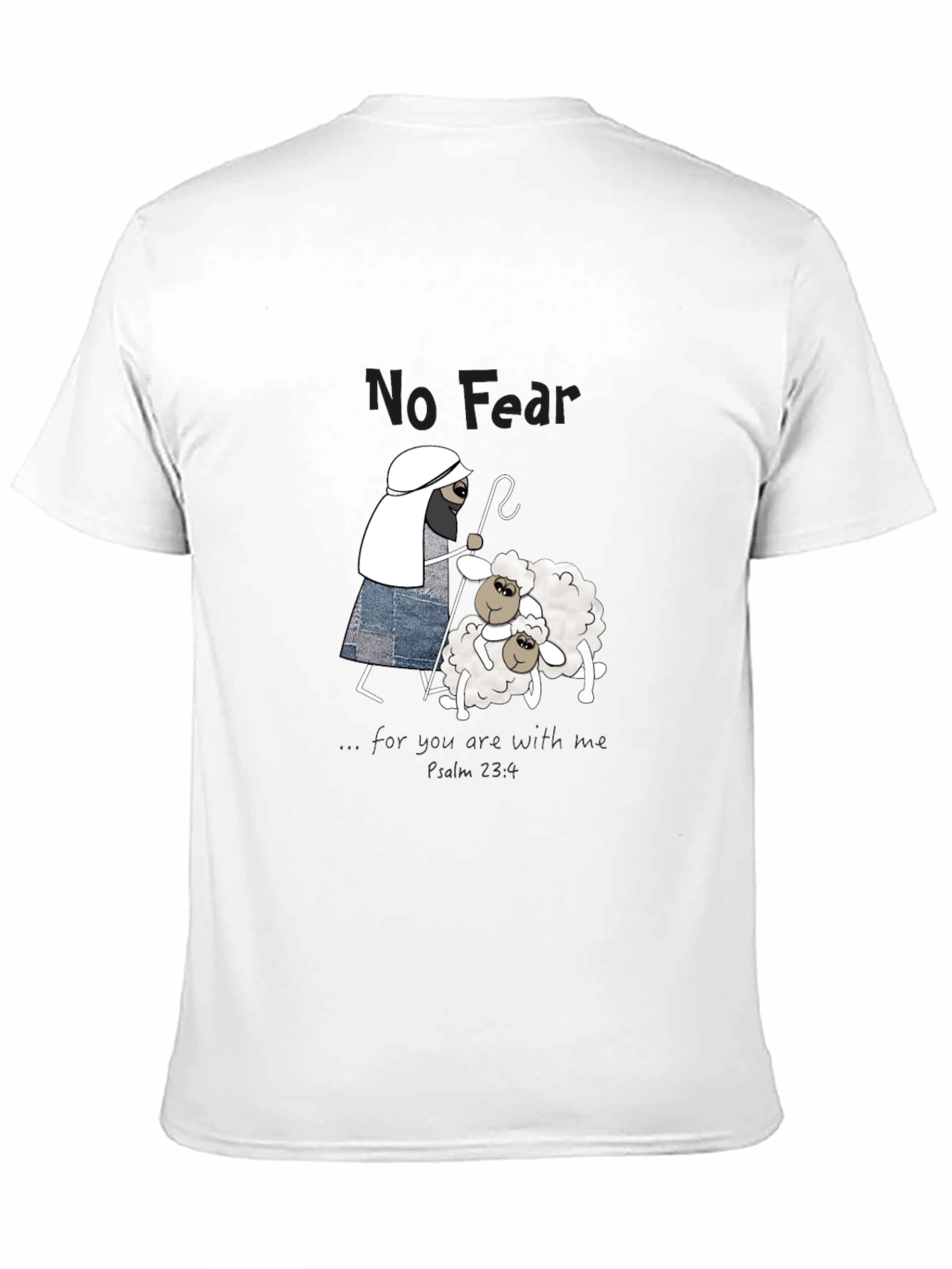 No Fear Christian T-Shirt Shepherd with Sheep