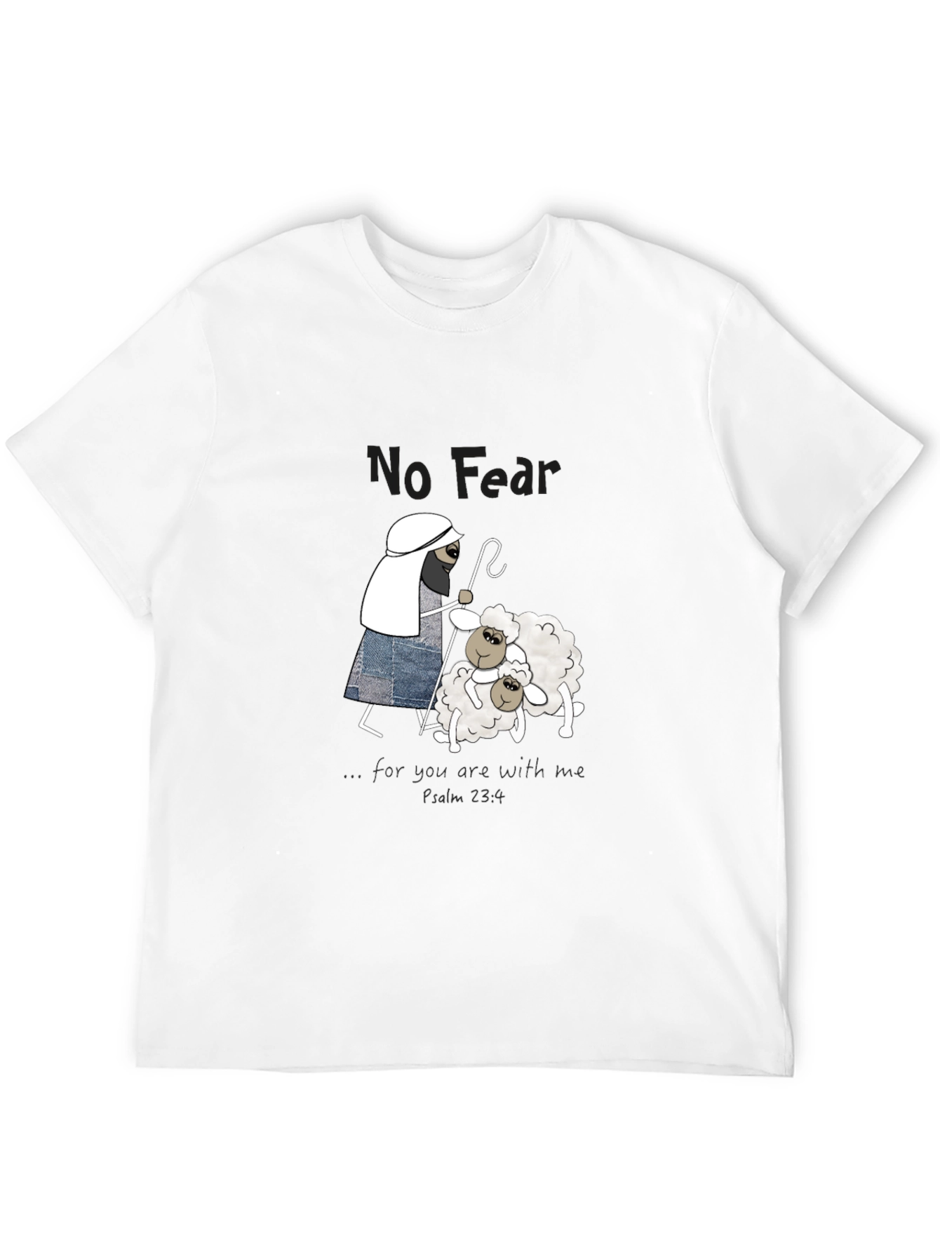 No Fear Christian T-Shirt Shepherd with Sheep