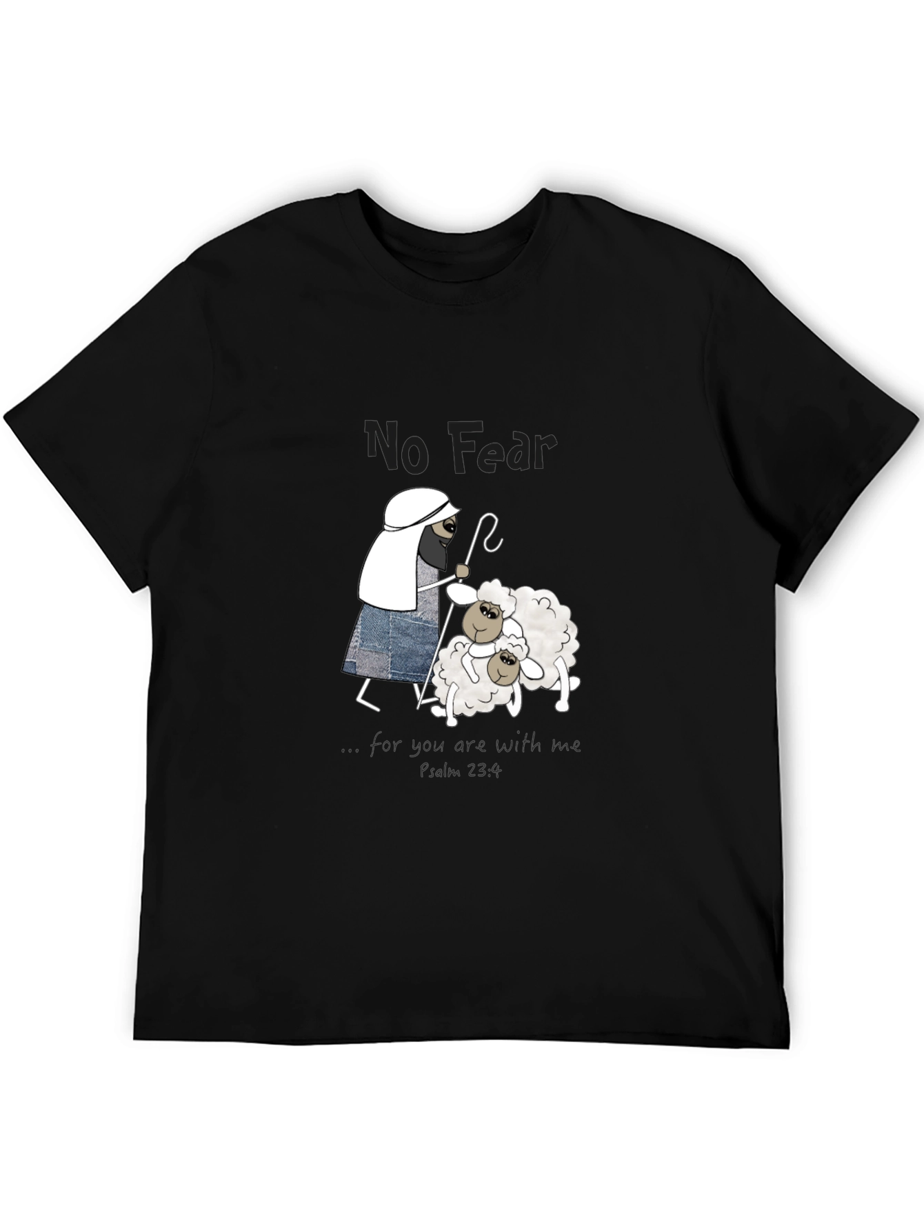 No Fear Christian T-Shirt Shepherd with Sheep