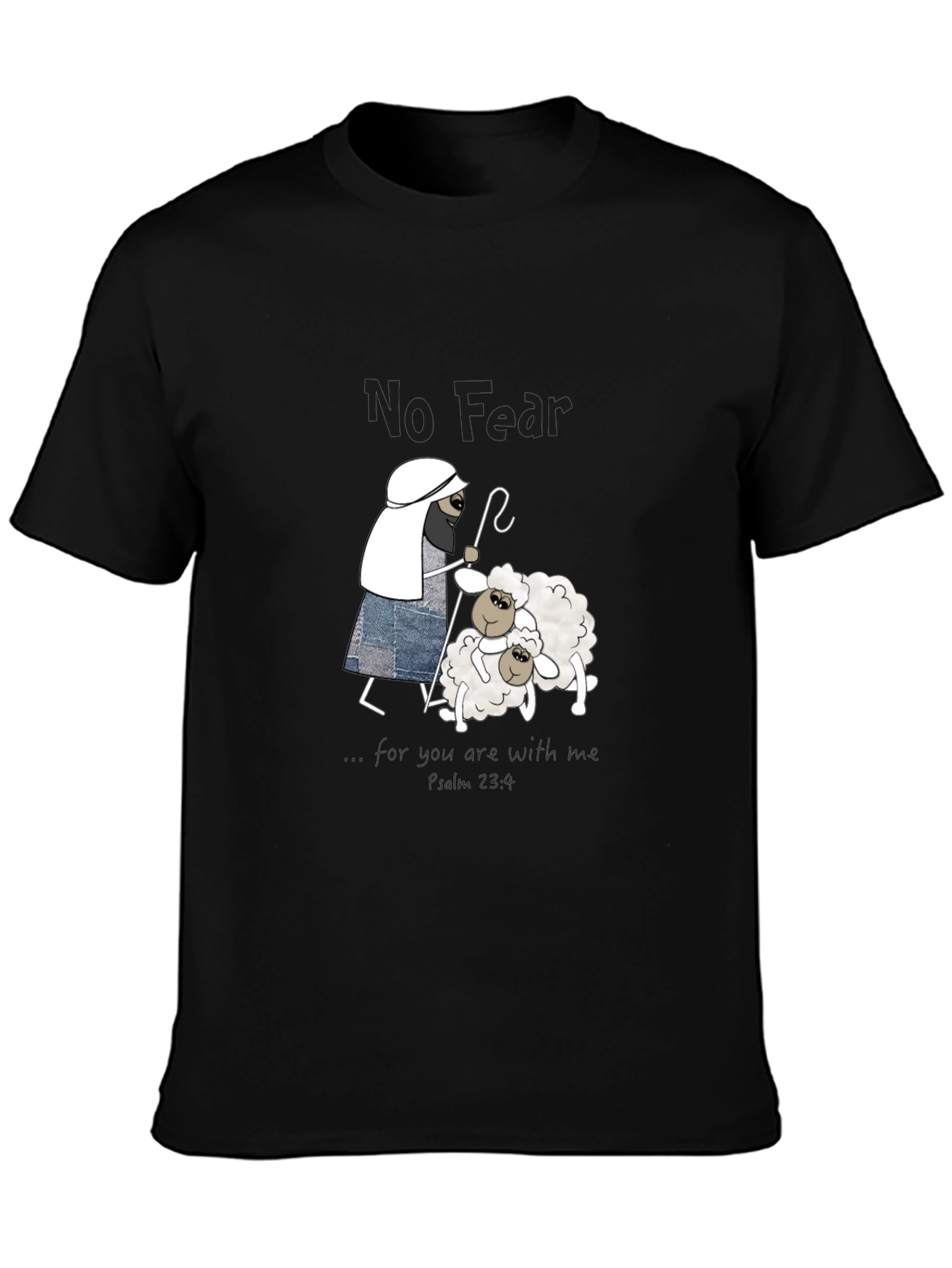 No Fear Christian T-Shirt Shepherd with Sheep
