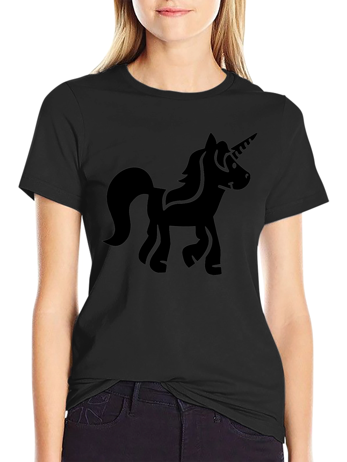 Unicorn Silhouette Black T-Shirt - Mens Graphic Tee