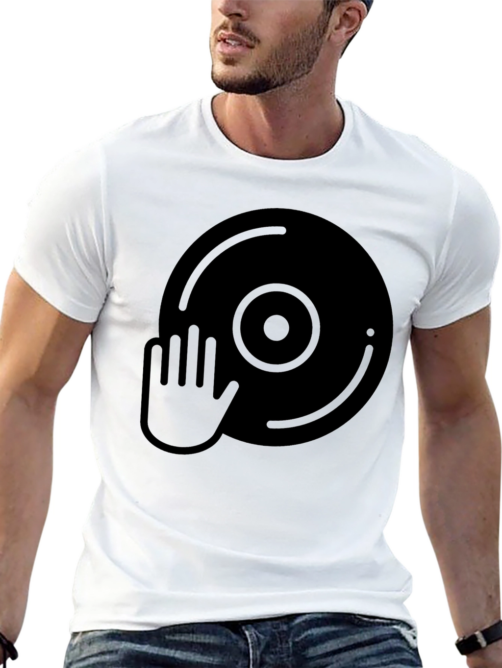 DJ Vinyl Hand Graphic T-Shirt