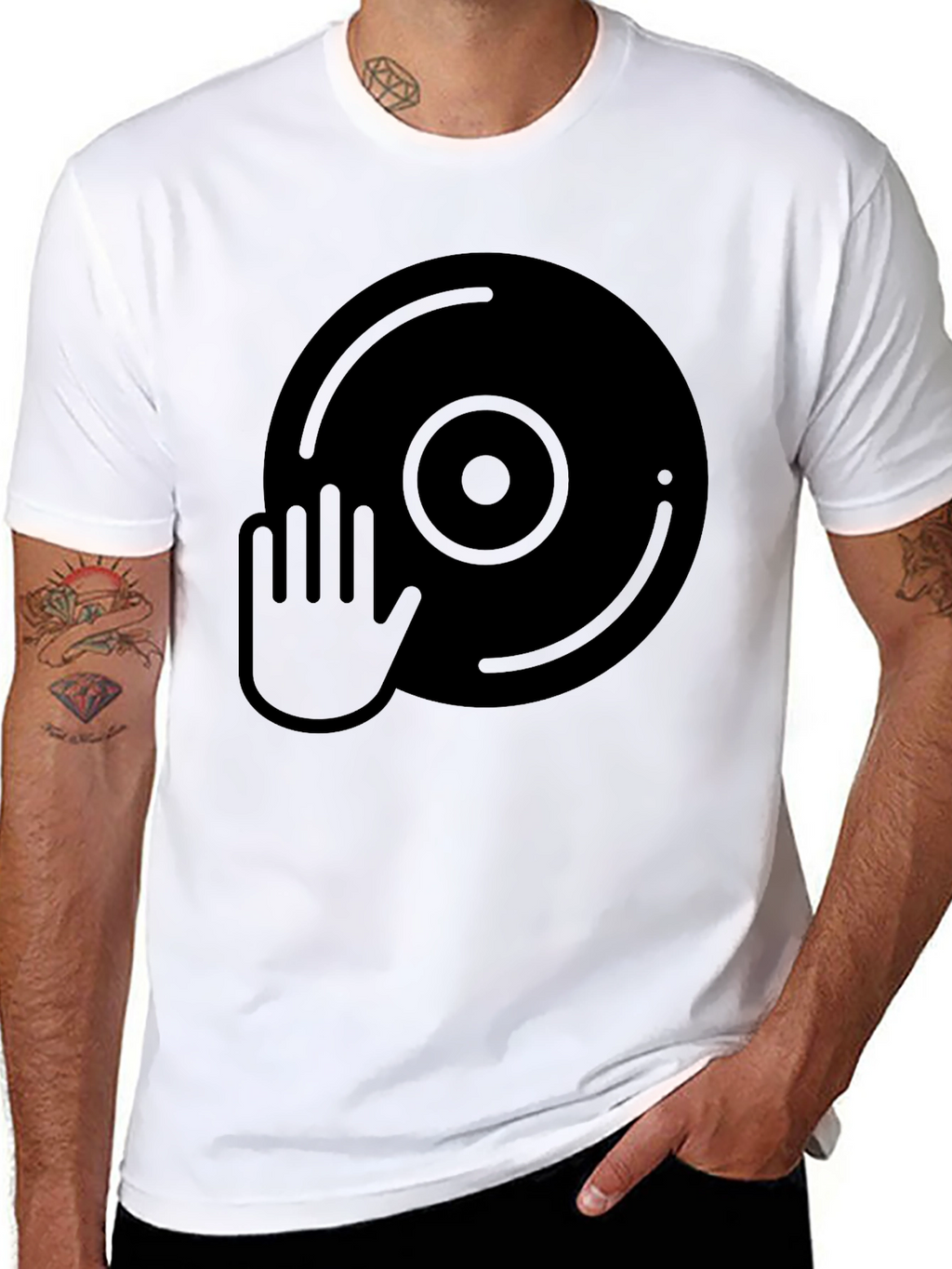 DJ Vinyl Hand Graphic T-Shirt