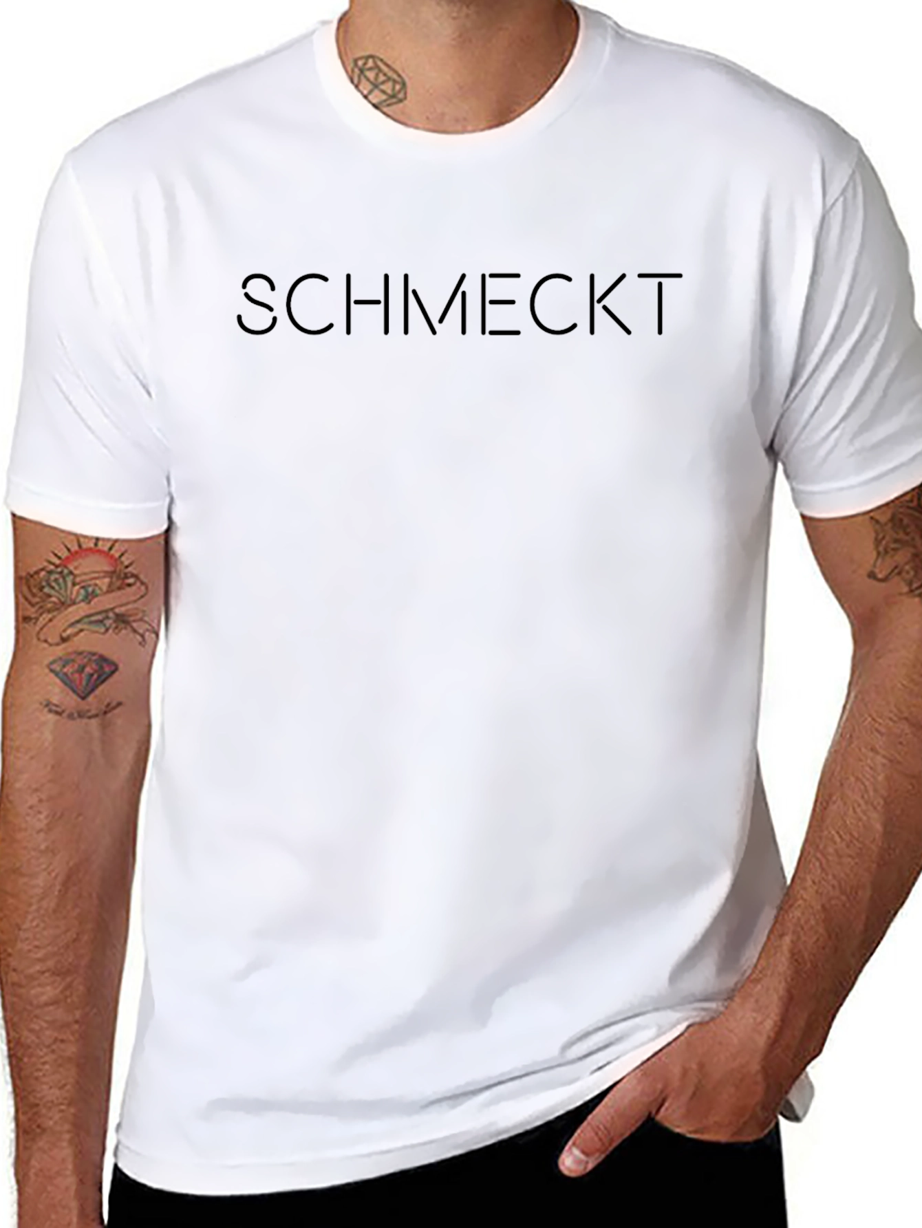Schmeckt T-Shirt - Black Crew Neck Tee