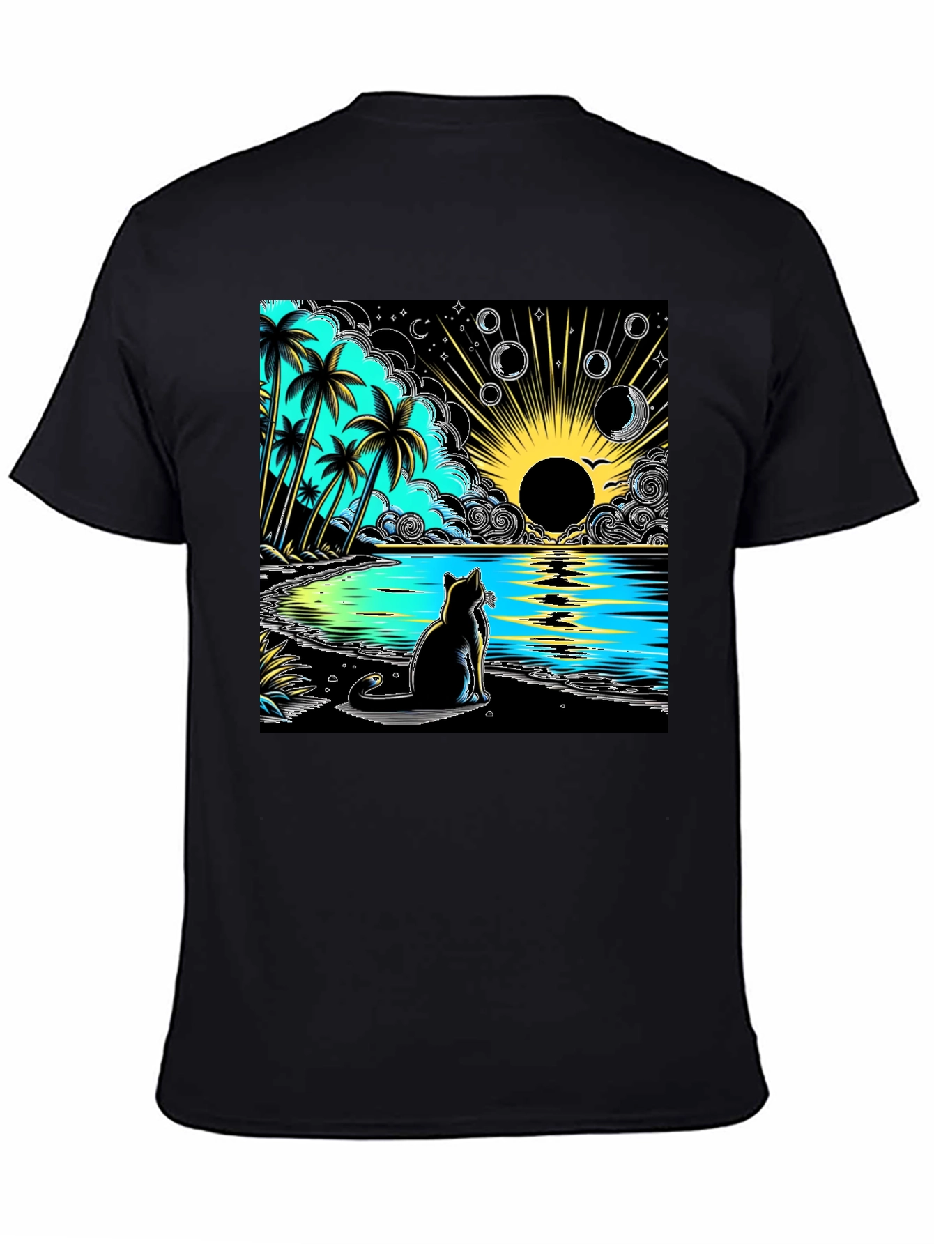 Tropical Cat Beach T-Shirt