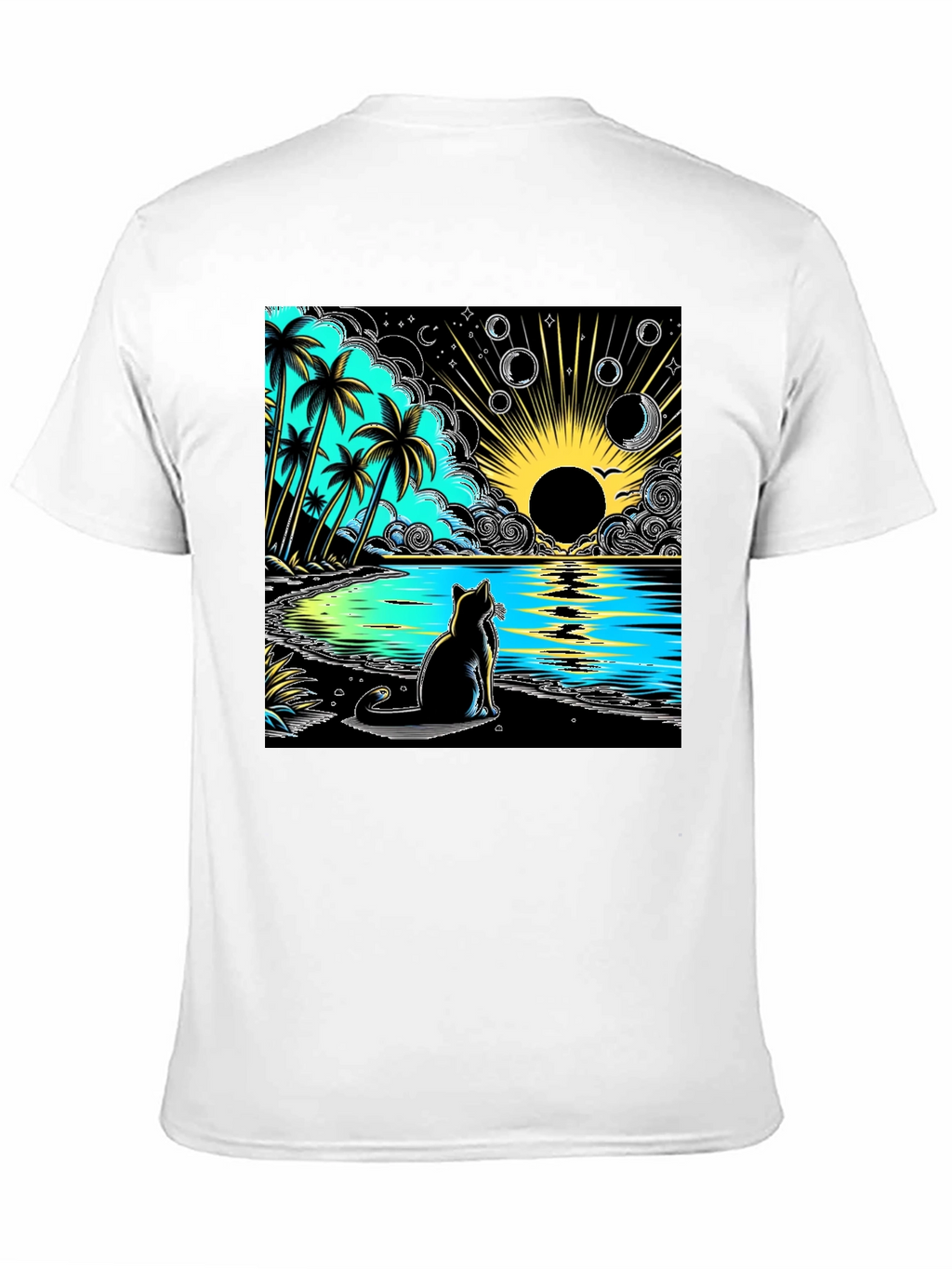 Tropical Cat Beach T-Shirt