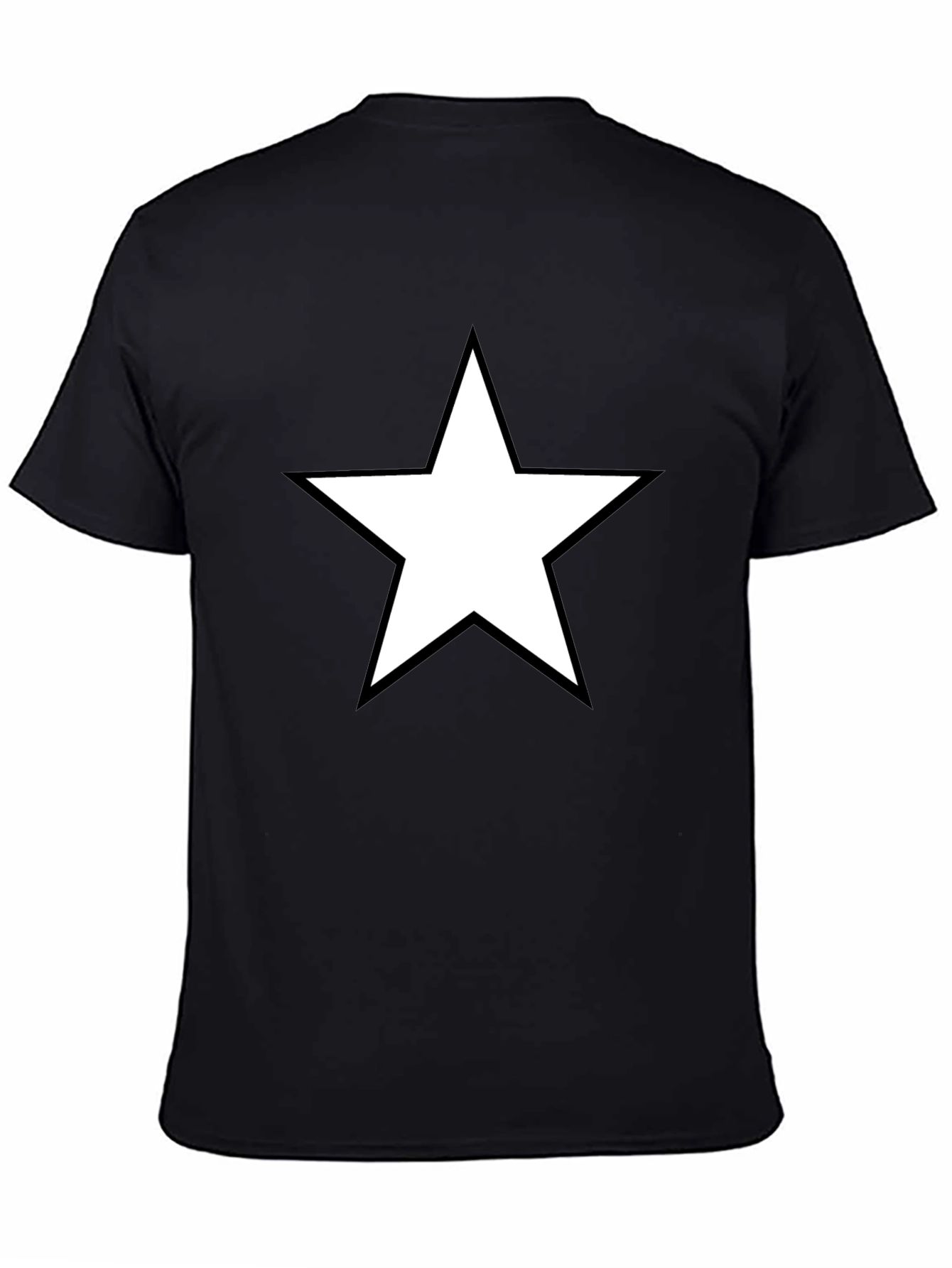 Star Graphic Tee - Bold Black Cotton Shirt