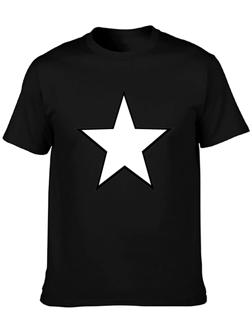Star Graphic Tee - Bold Black Cotton Shirt